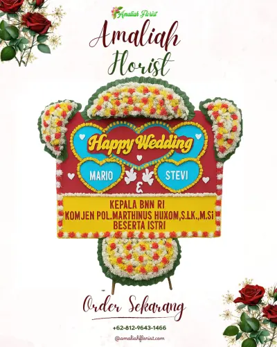Karangan Papan Bunga Pernikahan di Taraban